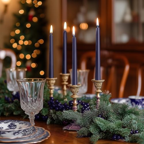 0.87×10 Inch Dark Blue Taper Candles (Dark blue)