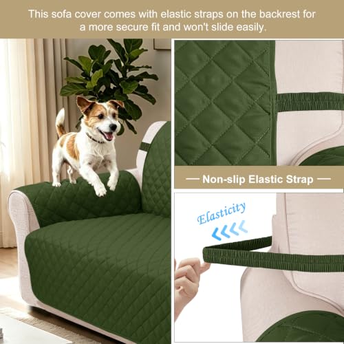 Oversized Loveseat Couch Cover for Dogs (Huntergreen/Sage / Loveseat - Oversized (54"))