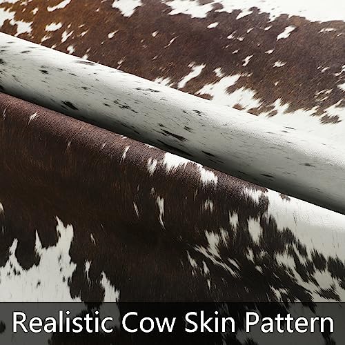 Faux Cowhide Rug (4'7" X 5'2" (Irregular) / White and Brown)
