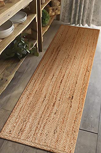 Jute Braided Woven Kitchen Runner 2x6 Feet (2'x6' / Natural)