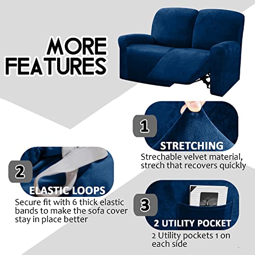 Reclining Love Seat Slipcover (Navy)