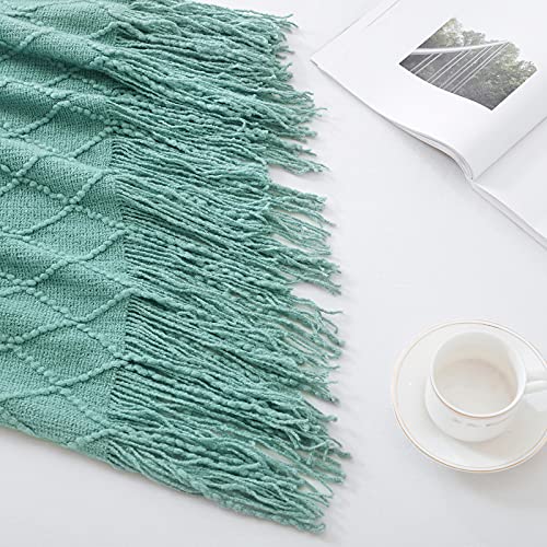 Dark Cyan Throw Blanket 60x80 Inch Knitted Soft Throw Sofa Blanket (Dark Cyan / 60"x80")