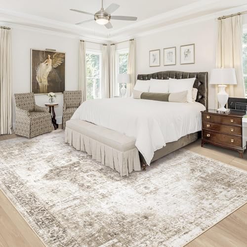 Area Rug 8x10 Washable Rug (Taupe / 8' x 10' (Rectangular))