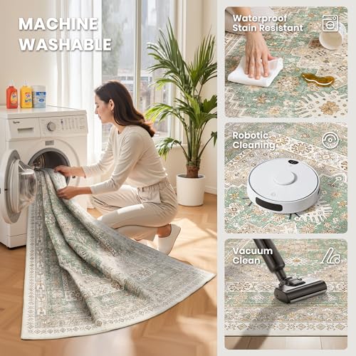 8x10 Area Rugs for Living Room (Green/Brown / 8' x 10' (Rectangular))