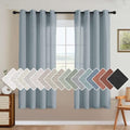 Linen Curtains Home Decorative Nickel Grommet Curtains Privacy Added Energy Saving Light Filtering Window Treatments Draperies for Bedroom (52"W x 72"L (Pack of 2) / Stone Blue)