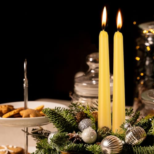 0.87×10 Inch Yellow Taper Candles (Yellow)