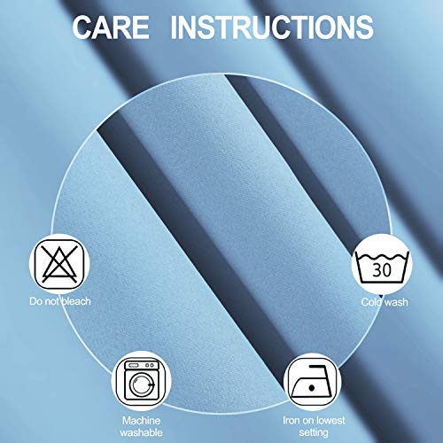 Sky Blue Thermal Blackout Curtains (Sky Blue / 52"W x 54"L (Pack of 2))