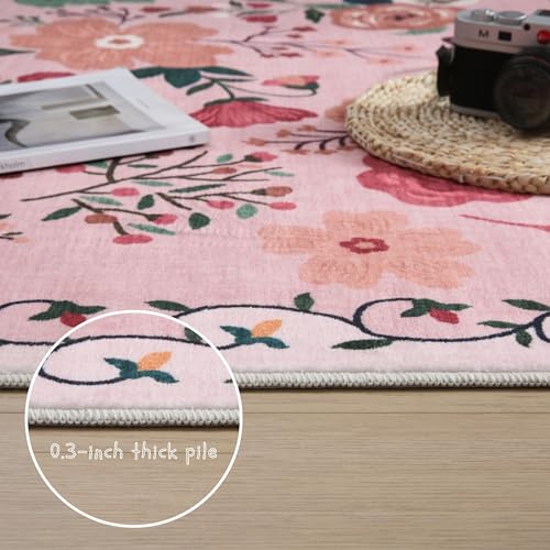 Runner Rug 2x10 Washable (Pink / 2' x 10' (Rectangular))