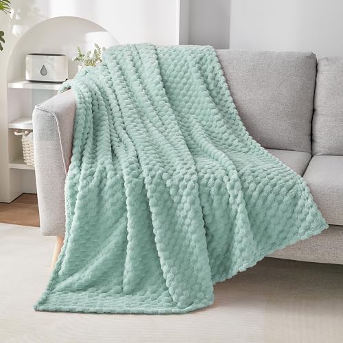 Turtle Shell Twin Size Throw Blanket Cyan (Cyan-blue / Twin)