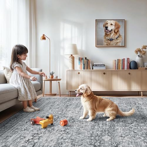 6x9 Area Rug for Living Room Bedroom (Blue/Grey / 6' X 9' (Rectangular))