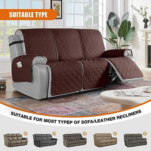 Waterproof Recliner Couch Covers Washable (Coffee / 3 Seater)