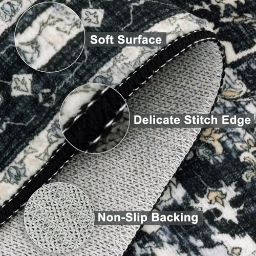 Washable Runner Rug (2' x 8' / Black)