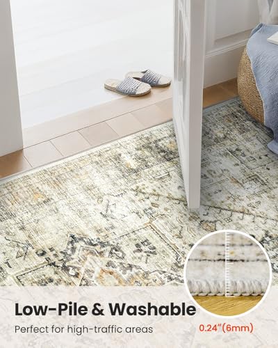 Amada Large 9x12 Washable Area Rug for Living Room (9' x 12' (Rectangular) / Grey/Beige)