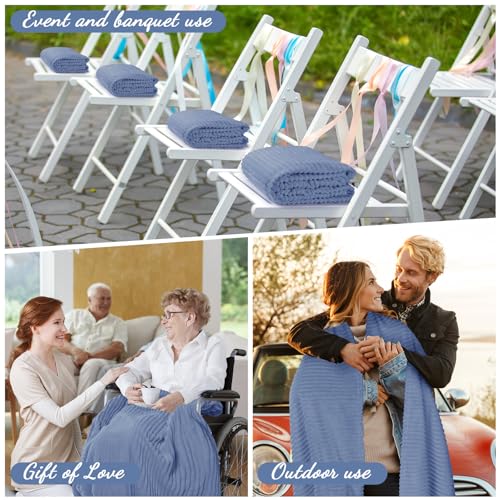 6 Pcs Flannel Blankets Bulk (Royal Blue)
