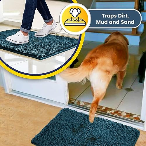 Super Water Absorbent Door Mat Indoor (Atlantic Blue / 36" x 72")