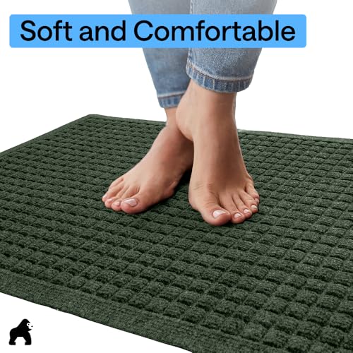 HydroABSORB Door Mat for Indoor Outdoor Use (Green / 35" X 23")