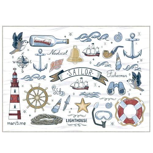 Soft Area Rugs 5x7 (5' x 7' (Rectangular) / Nautical White)