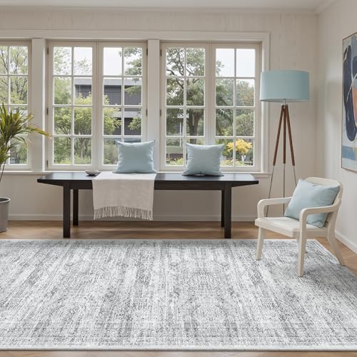 Washable Hallway Runner Rug 4x12 Kitchen Entry Rugs Non (Grey / 4' x 12' (Runner))