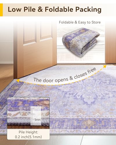 Washable Area Rug (Purple / 2' x 3' (Rectangular))