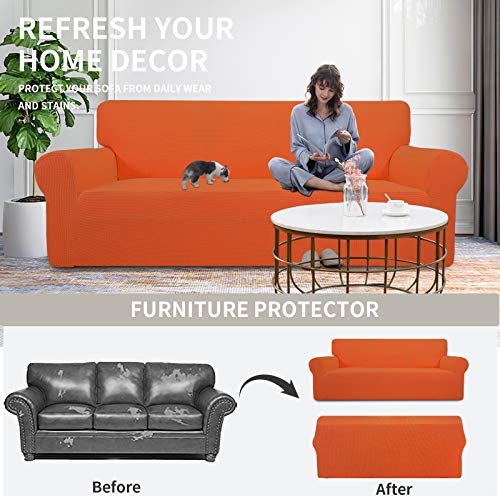 Stretch Chair Slipcover with Arm Washable Orange (Small Chair / Orange)