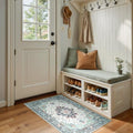Washable Area Rug (Teal Green/White/Navy / 2' x 4' (Rectangular))
