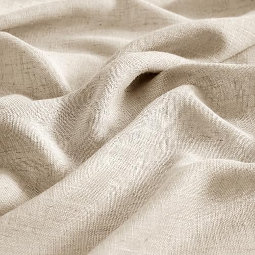 Light Taupe Linen Curtains 52x63 Inch Length for Bedroom Living Room (52"W x 63"L (Pack of 2) / Light Taupe)