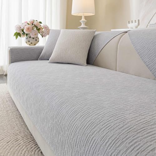 Soft Waterproof Chenille Cover Washable (1pc/36"x82"/Seat Cover / Grey)