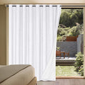 100% Blackout Linen Curtains 96" L White Grommet (White / 100"W x 96"L (Pack of 1))