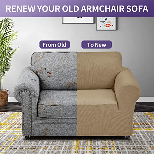 Stretch Chair Couch Cover (Tan / Small（35" - 55"）)