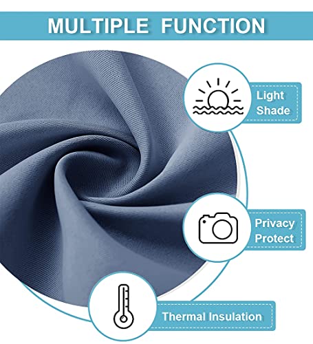 Blackout Curtains for Bedroom Living Room Nursery 72 inches Long (Stone Blue / 42"W x 72"L (Pack of 2))