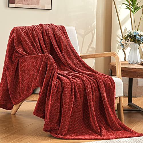 Red Fleece Twin Blanket (Burgundy / Twin/Twin XL-60x90 IN)