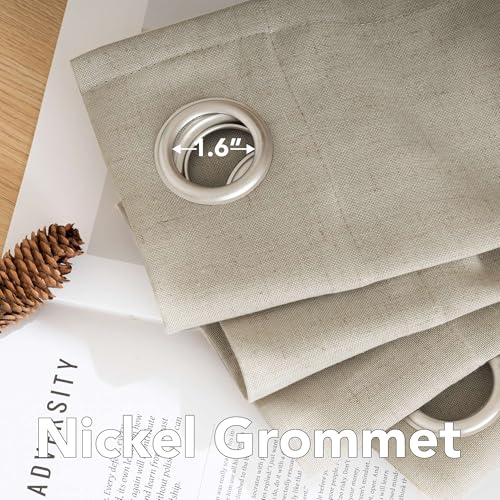 Living Room Linen Curtains (52"W x 96"L (Pack of 2) / Oatmeal)