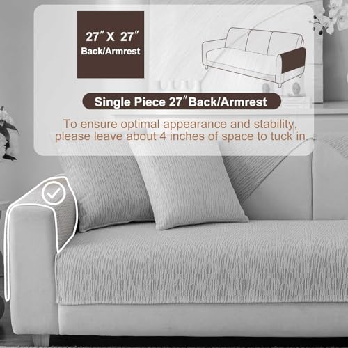 Soft Waterproof Chenille Cover Washable (1pc/27"x27"-Arm/Backrest Cover / Grey)