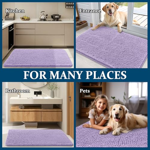 Dog Door Mat for Muddy Paws 47x32 (Lavender / 47" X 32")