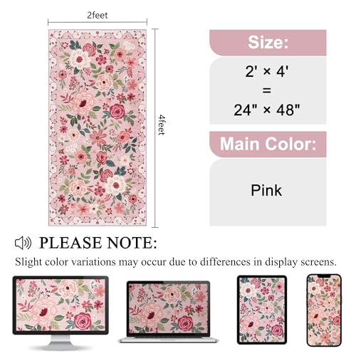 2x4 Entryway Rug (Pink / 2' x 4' (Rectangular))