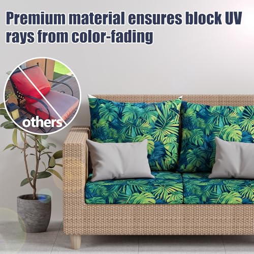 8Pcs Outdoor Cushion Covers (Rainforest / Square-large + Square)