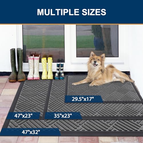 Front Door Mat Outside Entrance (Grey / 59" X 20")