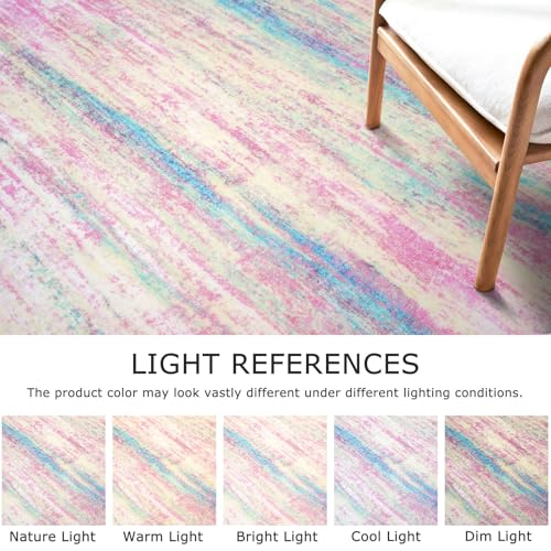 Modern Abstract Runner Rug 2x6 Multi Pink Runners for Hallways Kitchen Rug Non Slip Washable Carpet Rug Runner Laundry Mat with Soft Low Pile for Entryway Bathroom Bedroom Kitchen (Multi-pink / 2' x 6' (Runner))