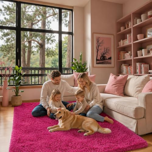 4x6 Area Rugs for Bedroom (Hot Pink / 4' x 6' (Rectangular))