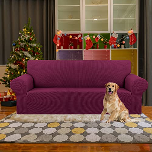 Stretch Couch Covers for Sofa (Wine / Large)