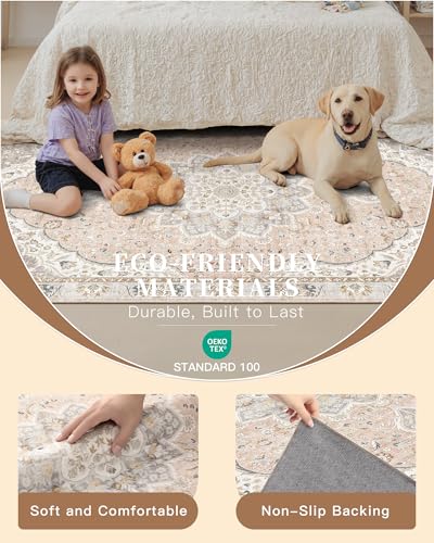 Hallway Runner Rug 2x8 Washable Kitchen Rugs Non (Pink/Gray / 2' x 8' (Runner))