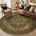Washable Area Rug (Brown/Dark Brown / 6' (Round))