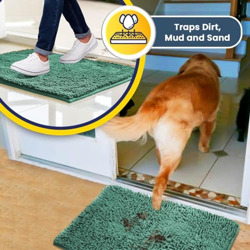 Super Water Absorbent Door Mat Indoor (Seafoam Green / 24" x 96")