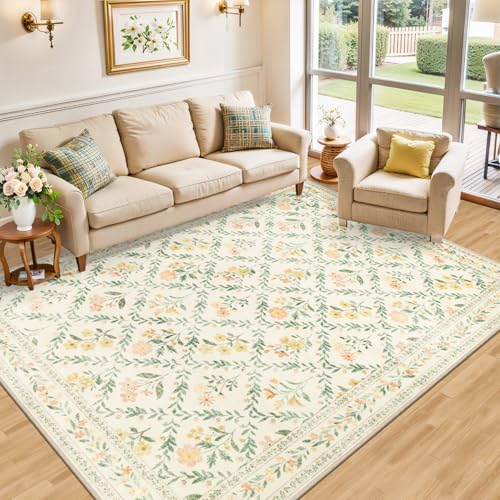 Area Rug Living Room (Beige/Multi / 5' x 7' (Rectangular))