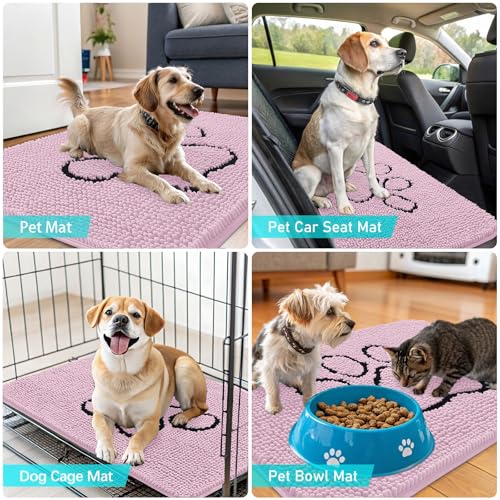 Dog Door Mat for Muddy Paws 36x24 (Dusty Rose / 36" X 24")