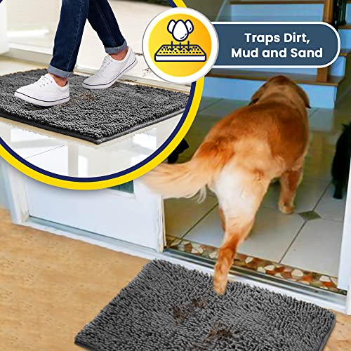 Super Water Absorbent Door Mat Indoor (Grey / 19" x 30")