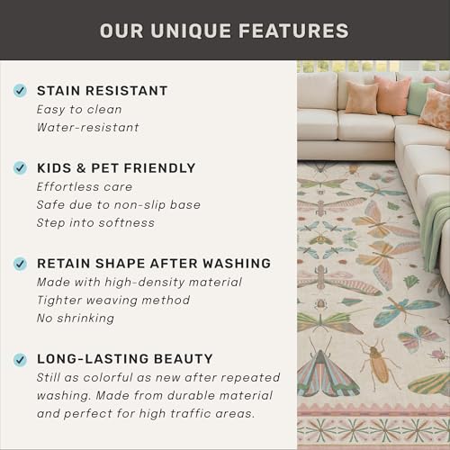 Cute Rugs for Bedroom Girls (8' x 10' (Rectangular) / Beige Pink)