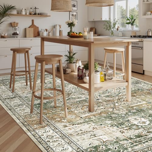 9x12 Area Rugs for Living Room Washable Rug Non (Olive Beige / 9' x 12' (Rectangular))