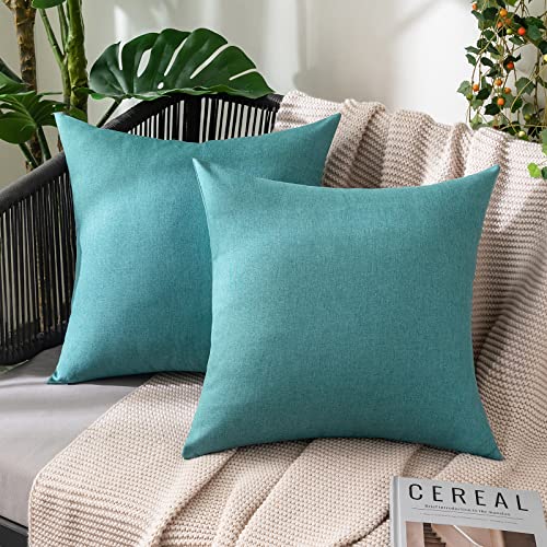 Decorative Outdoor Pillow Covers Waterproof 18x18 Turquoise (18" x 18" (Pack of 2) / Turquoise)