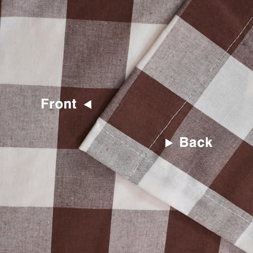Buffalo Check Plaid Valances Gingham 1 Pack Tiers Rod Pocket Coffee and White Farmhouse Short Curtains For Windows Treatment Decor Small Curtains Over Sink For Kitchen (54"W x 10"L (Pack of 1) / Coffee and White)